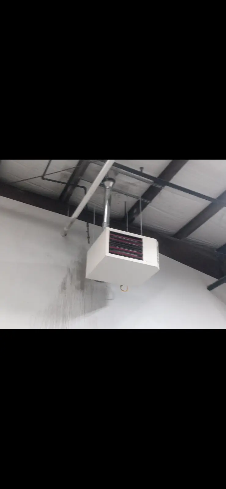 Commercial unit heater installed by Air Control Services in Las Cruces warehouse
